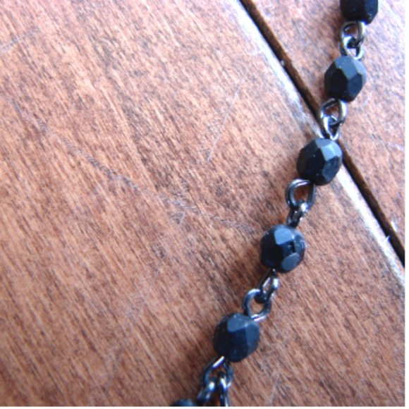 Black Bead Rhinestone Necklace Drop Earring Set Prom Wedding 1928 Jewellery - Picture 7 of 8